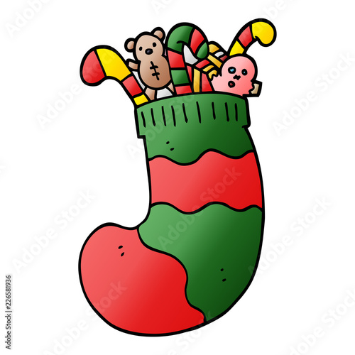 cartoon doodle christmas stocking