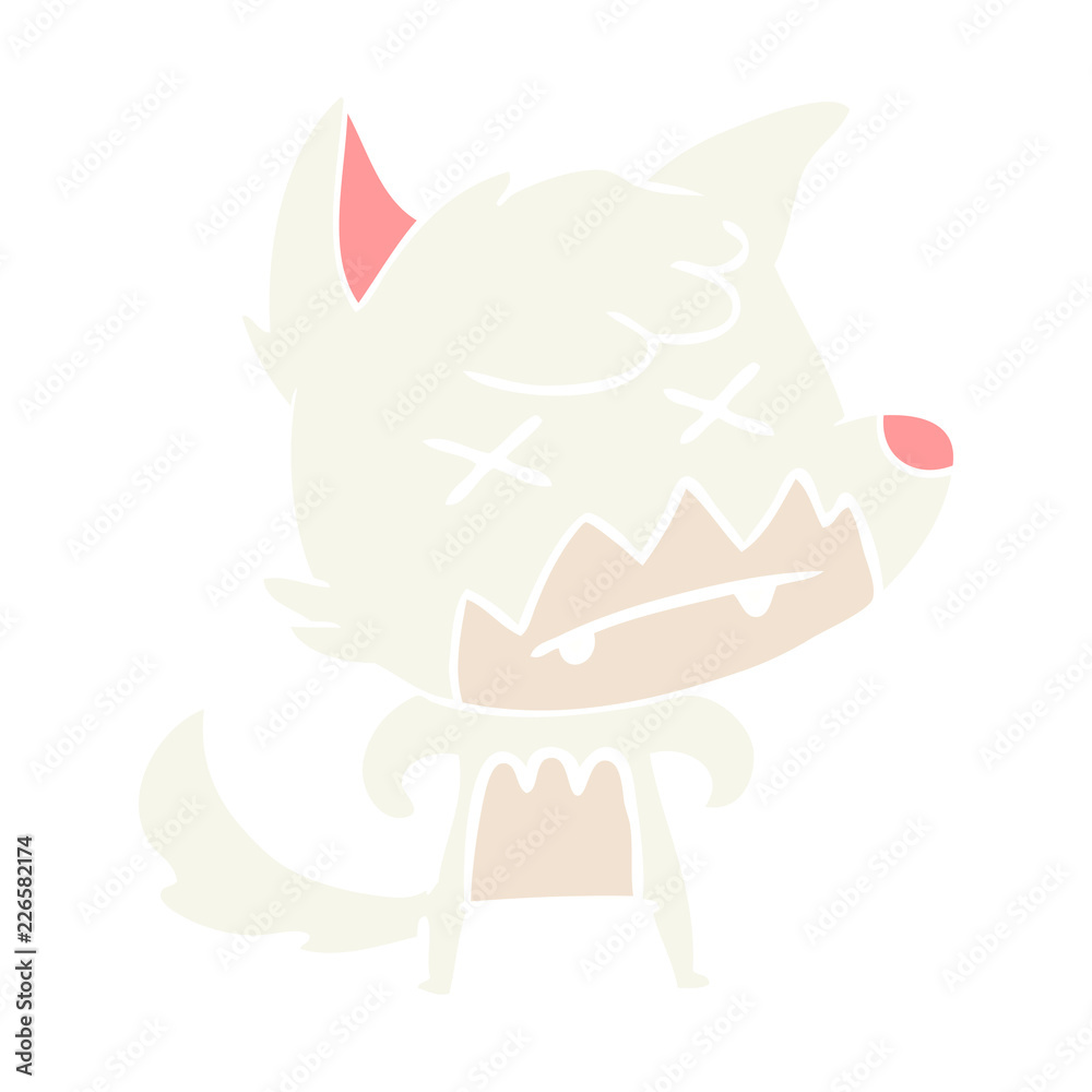 Fototapeta premium flat color style cartoon dead fox