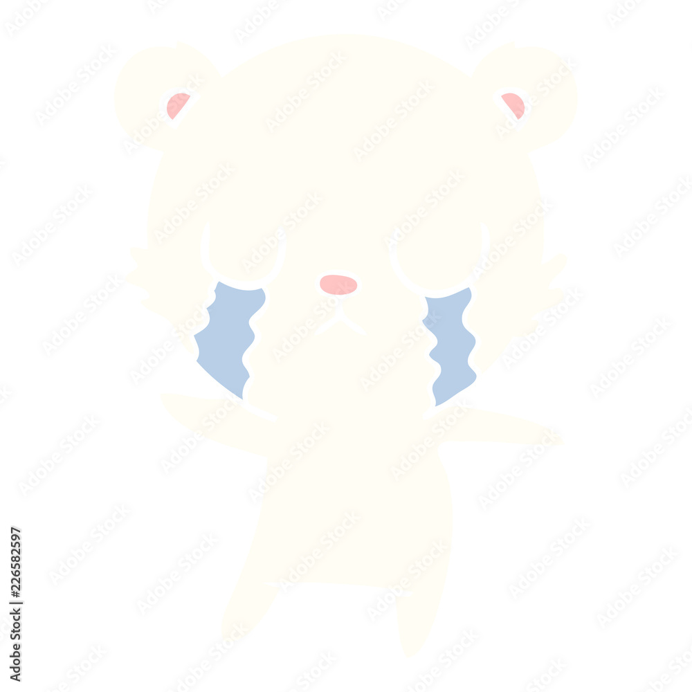 crying polar bear flat color style cartoon crying polar bear flat color style cartoon