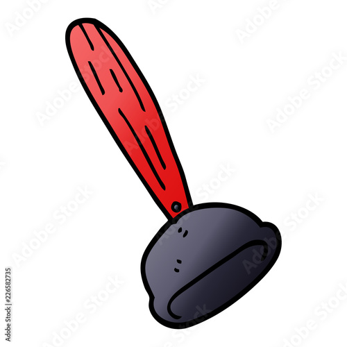 cartoon doodle toilet plunger