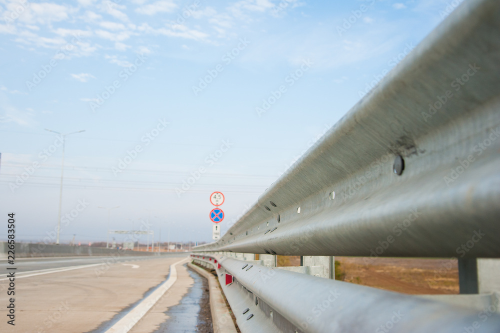 Road with guard rail Road with guard rail