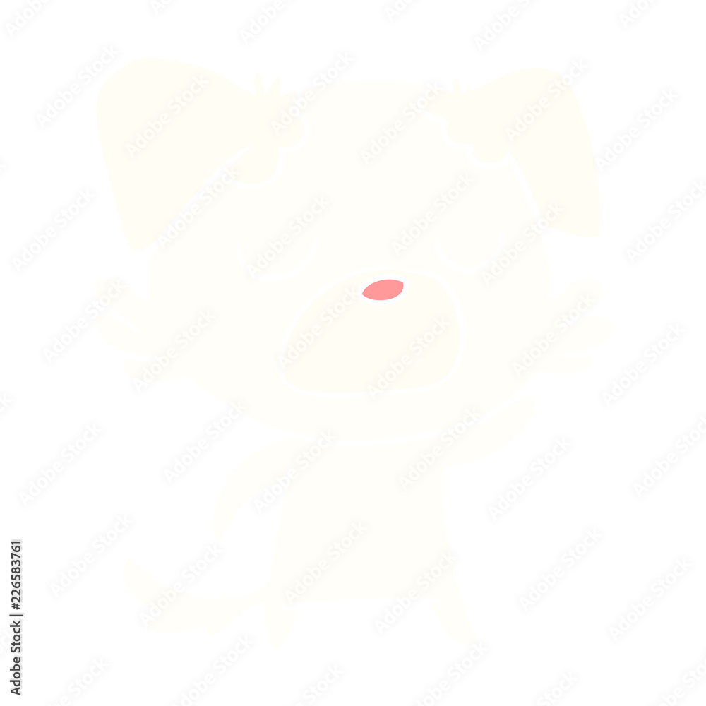 flat color style cartoon dog