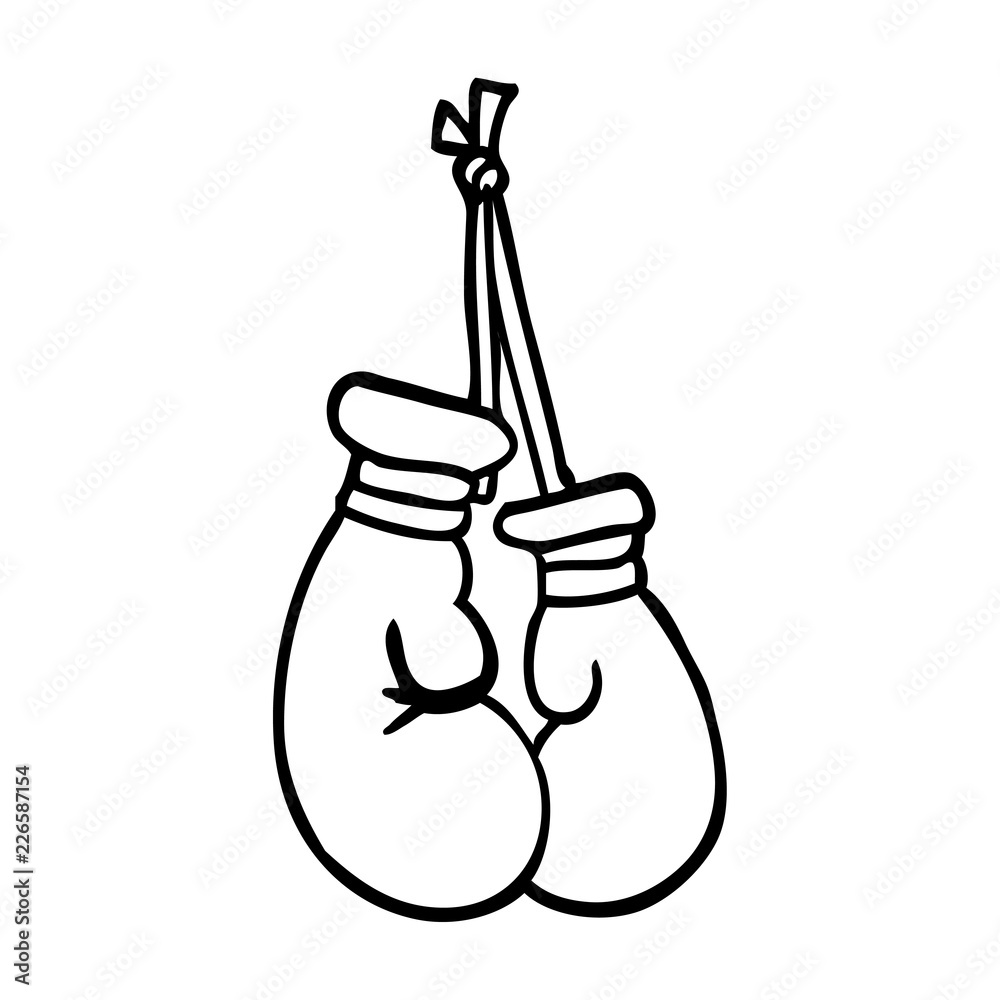 line drawing cartoon boxing gloves Stock Vector | Adobe Stock