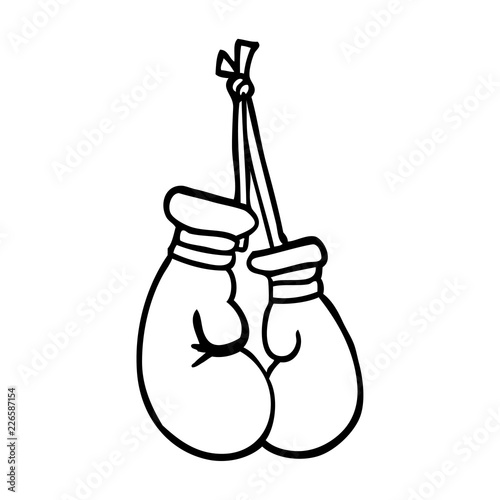 line drawing cartoon boxing gloves