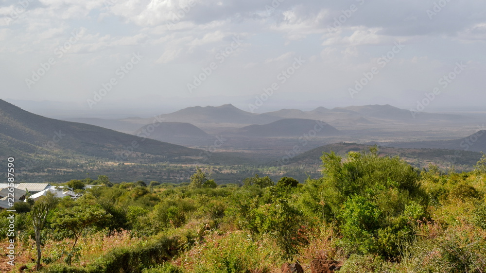 Mountain range against a cloudy sky, Meru Kenya