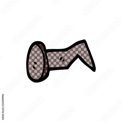 cartoon doodle bent iron nail