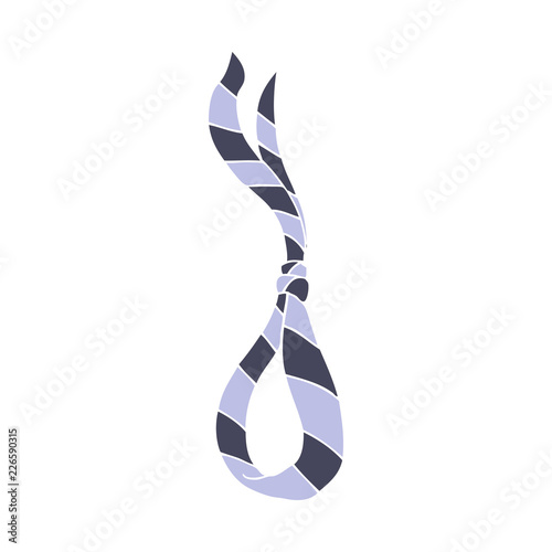 flat color illustration of a cartoon business tie like noose