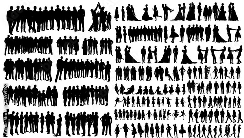 Obraz na plátně silhouette people, collection