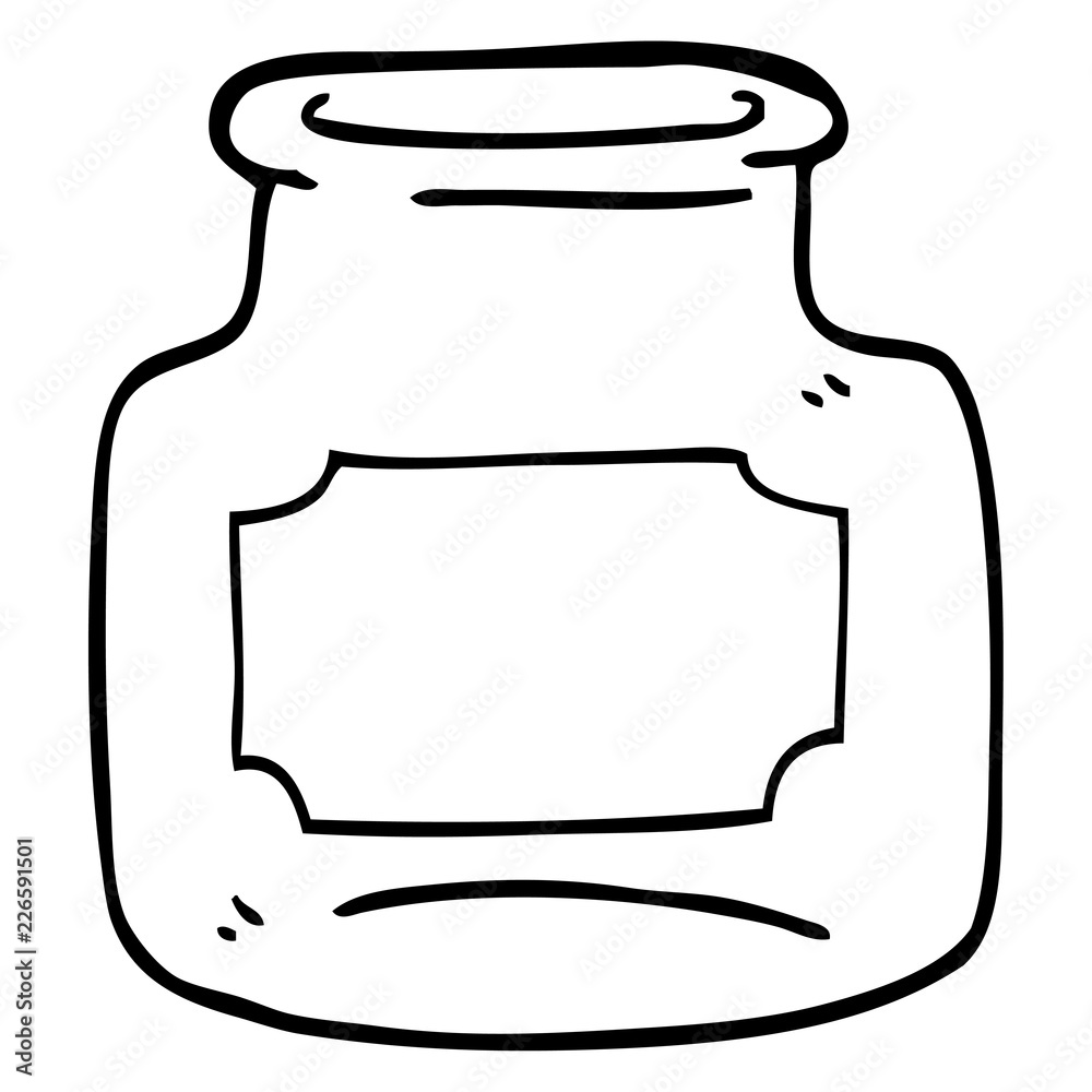 line drawing cartoon empty jar Stock Vector | Adobe Stock