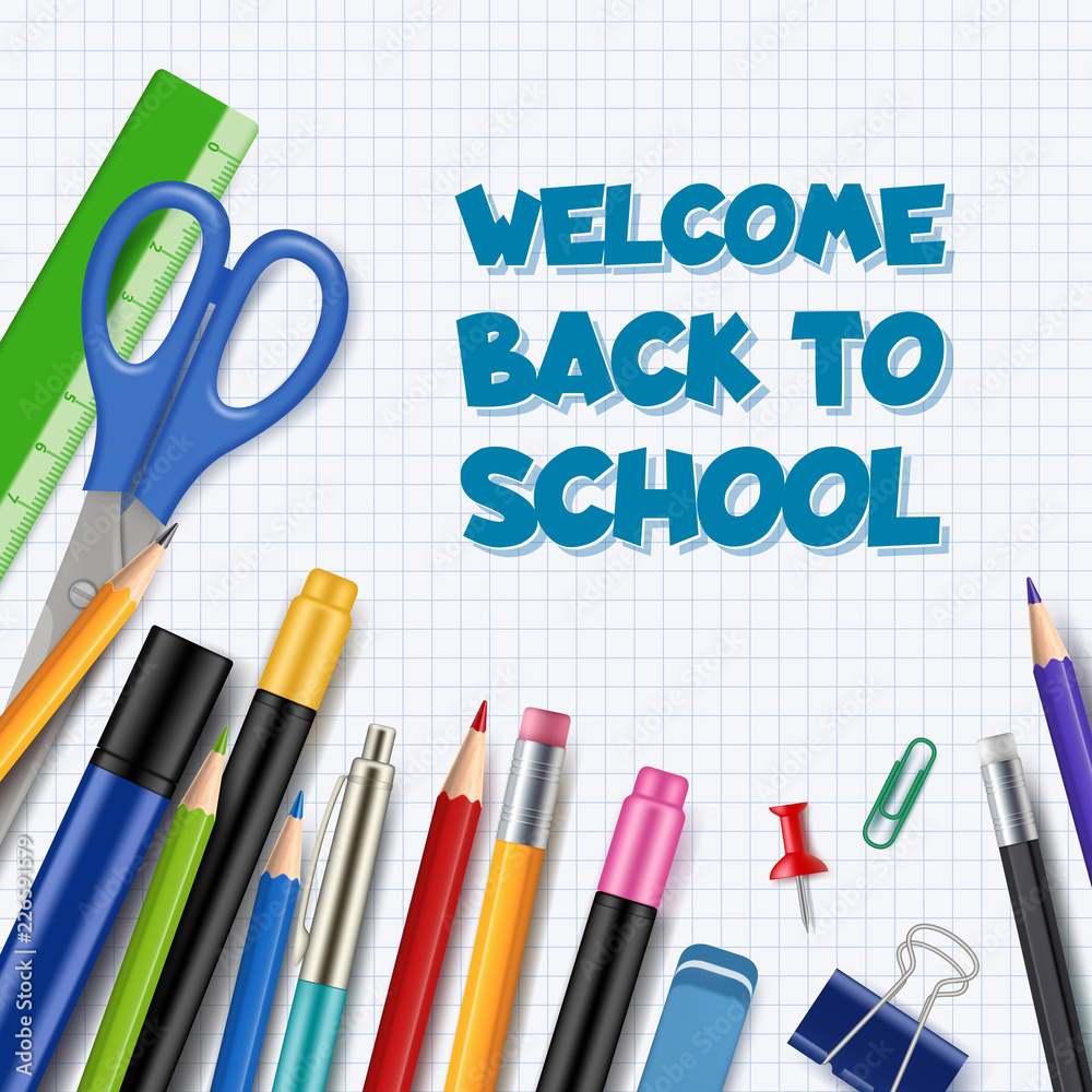 back-to-school-background-with-stationery-and-scho-vector-21530194