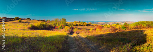 Colorful autumn nature landscape panorama