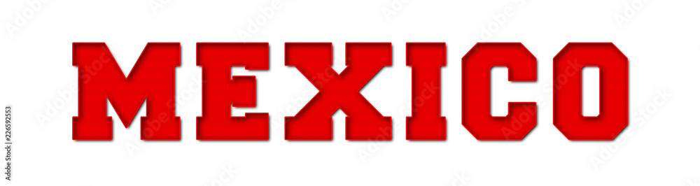Mexico - red text written on white background Mexico - red text written on white background
