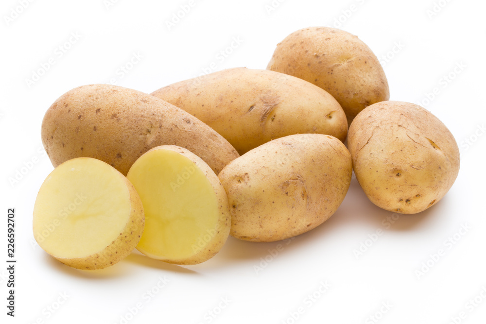 New potato isolated on the white background. New potato isolated on the white background.