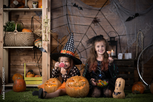 Two girls on Halloween