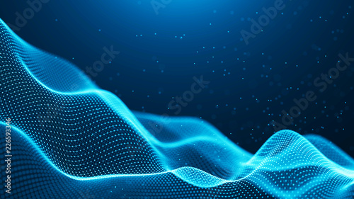 Data technology background. Abstract background. Connecting dots and lines on dark background. 3D rendering. 4k.