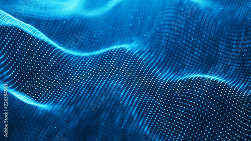 Data technology background. Abstract background. Connecting dots and lines on dark background. 3D rendering. 4k.