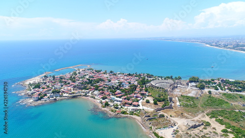 Aerial view of Side city in Antalya Turkey