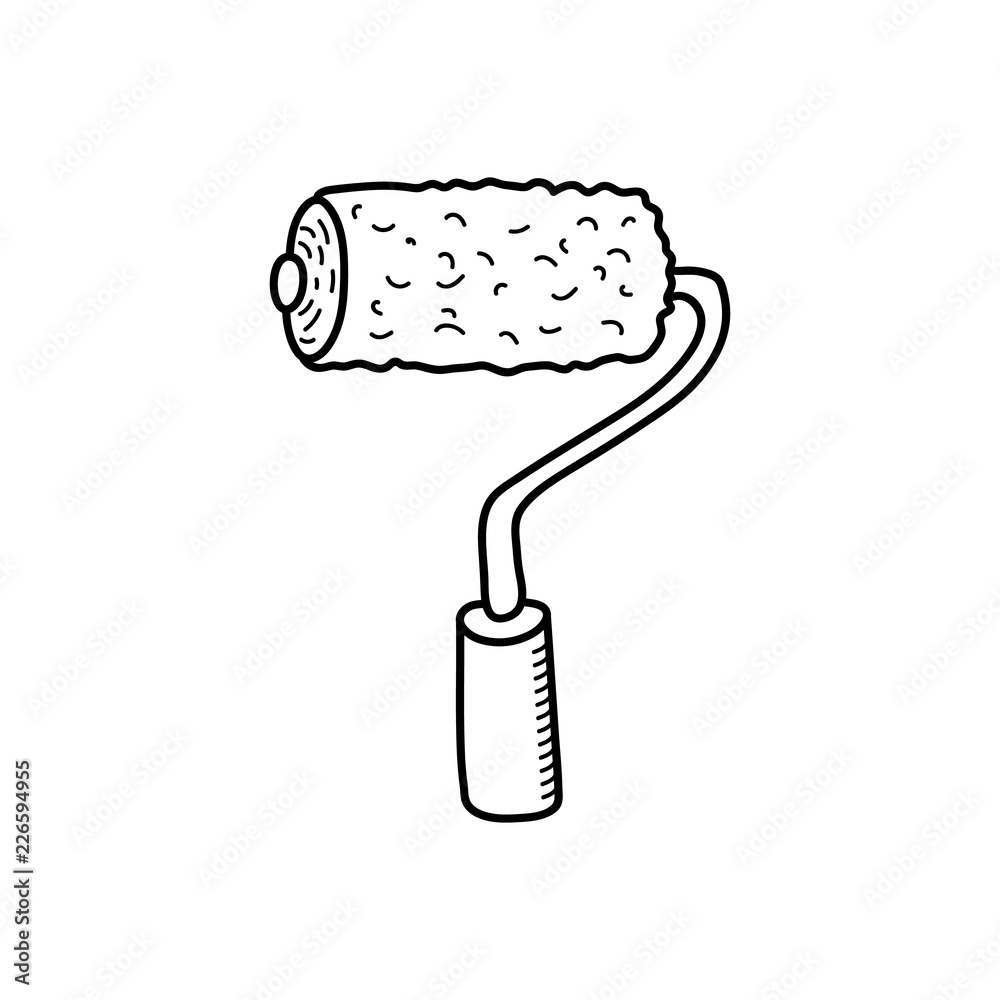 Paint roller hand drawn style drawing hires stock photography and images   Alamy