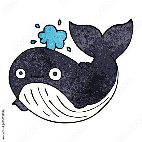 cartoon doodle whale
