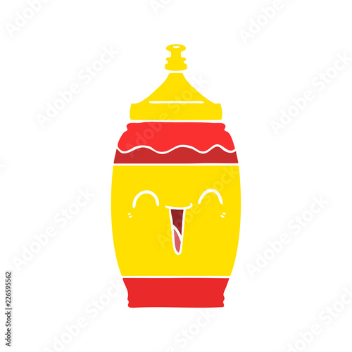 flat color style cartoon happy sports drink