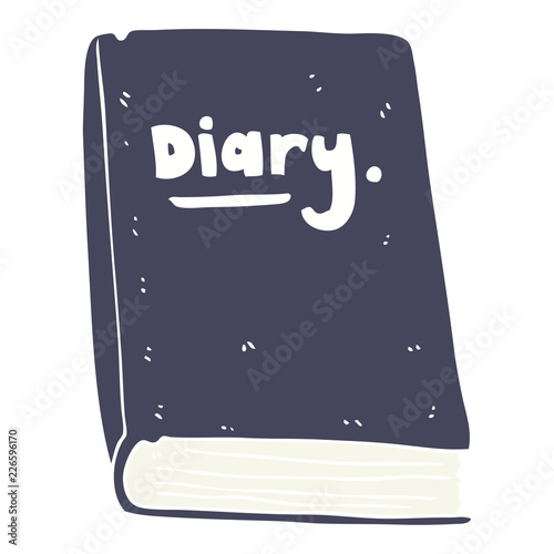 flat color illustration of a cartoon diary