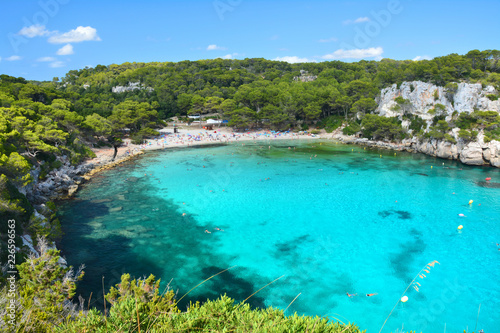 Turquoise water in bay Cala Macarella on Menorca © Studio Barcelona