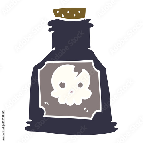 cartoon doodle poison in a bottle