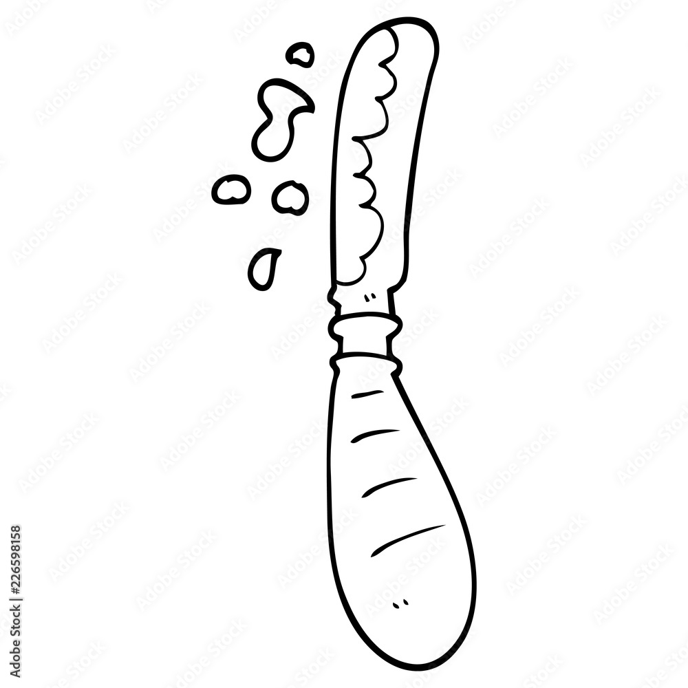 line drawing cartoon butter knife Stock Vector | Adobe Stock