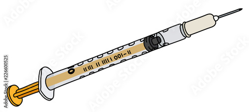 The plastic thin syringe