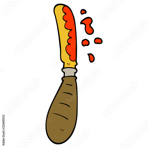 cartoon doodle jam spreading knife