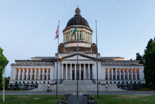 Washington State Capitol Building after sunset photo