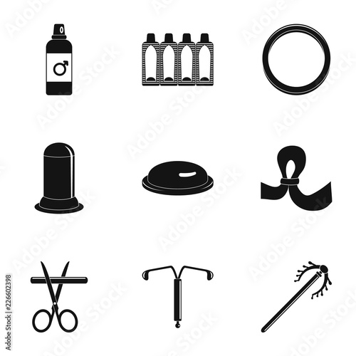 Contraception icon set. Simple set of 9 contraception vector icons for web design on white background