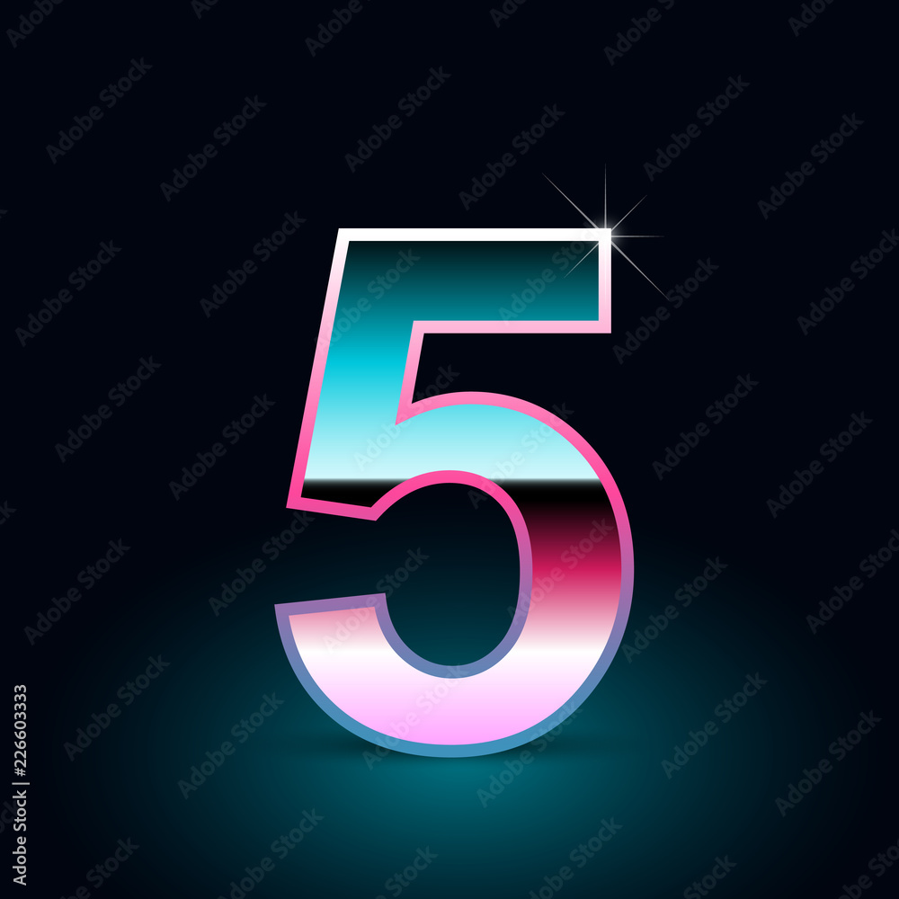 Retro number 0. 80s vector font isolated on black background Retro number 0. 80s vector font isolated on black background