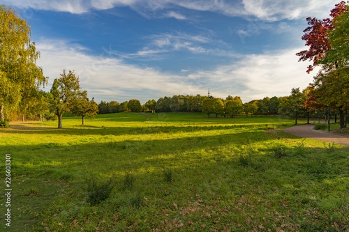 Sunshine view to Southpark at Duesseldorf City photo