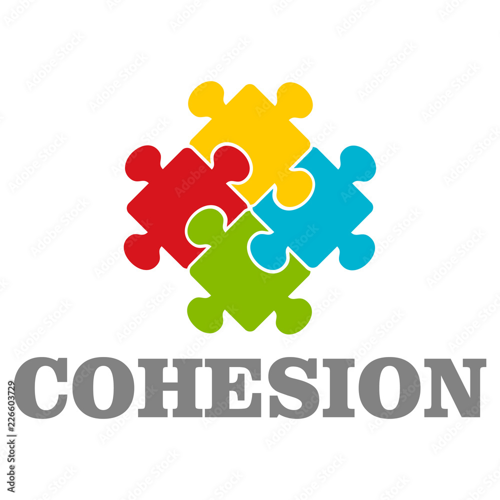 People cohesion logo. Flat illustration of people cohesion vector logo for web design People cohesion logo. Flat illustration of people cohesion vector logo for web design