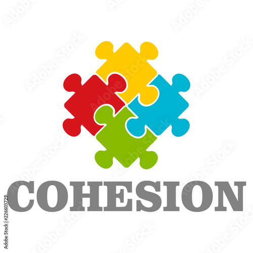 People cohesion logo. Flat illustration of people cohesion vector logo for web design