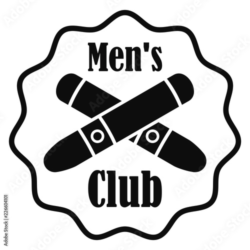 Cross cigar men club logo. Simple illustration of cross cigar men club vector logo for web design isolated on white background