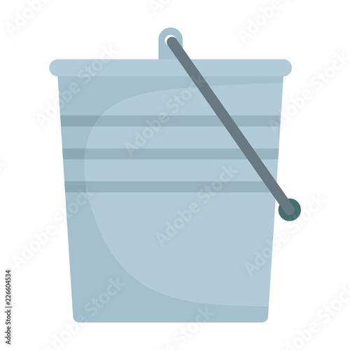 Garden bucket icon. Flat illustration of garden bucket vector icon for web design