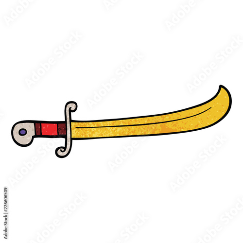 cartoon doodle jeweled sword