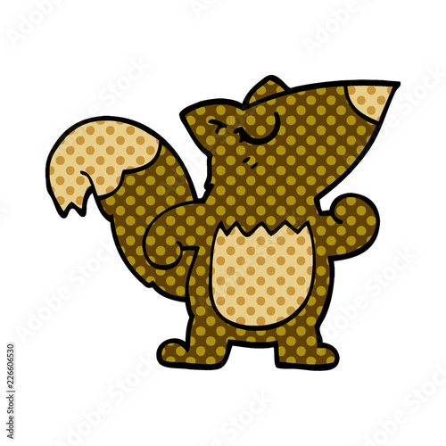 cartoon doodle confident squirrel