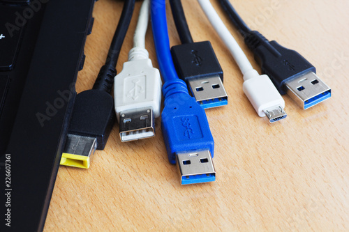 Cables and laptop