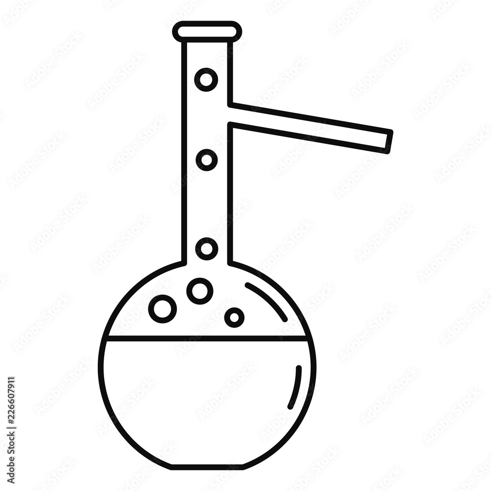 Chemical flask icon. Outline illustration of chemical flask vector icon for web design isolated on white background Chemical flask icon. Outline illustration of chemical flask vector icon for web design isolated on white background