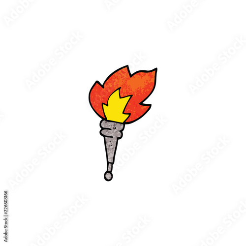cartoon doodle flaming torch