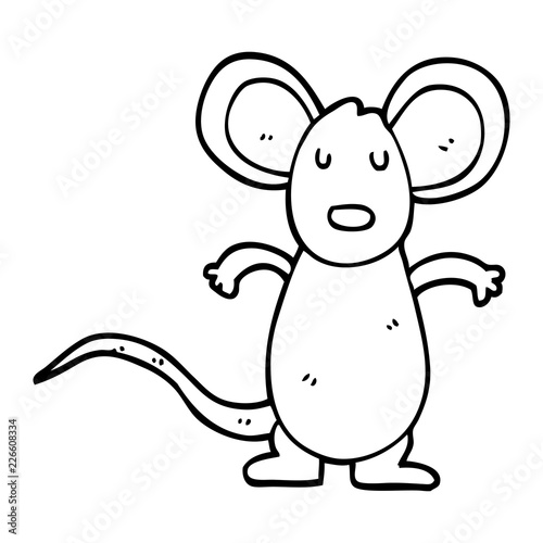 line drawing cartoon mouse rat