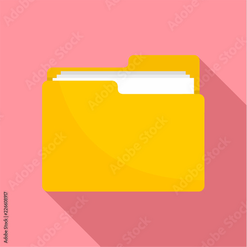 File folder icon. Flat illustration of file folder vector icon for web design photo