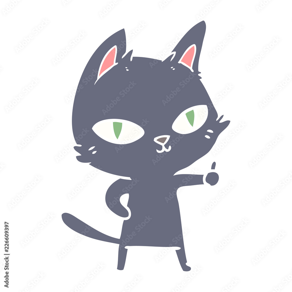 flat color style cartoon cat staring flat color style cartoon cat staring