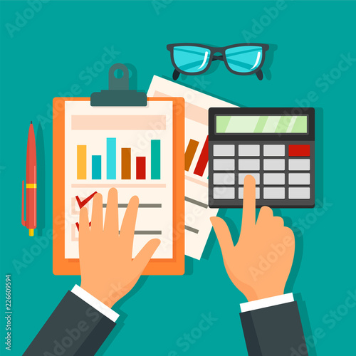 Tax accounting day concept background. Flat illustration of tax accounting day vector concept background for web design