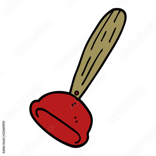 cartoon doodle toilet plunger