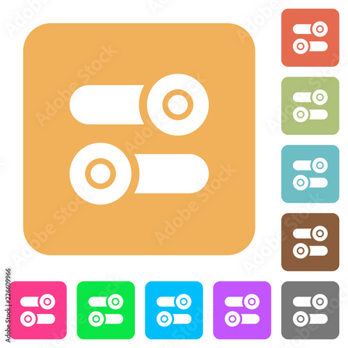 Toggle switches rounded square flat icons