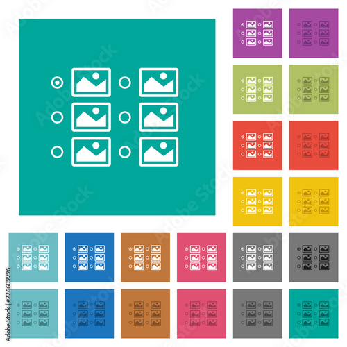 Single image selection with radio buttons square flat multi colored icons